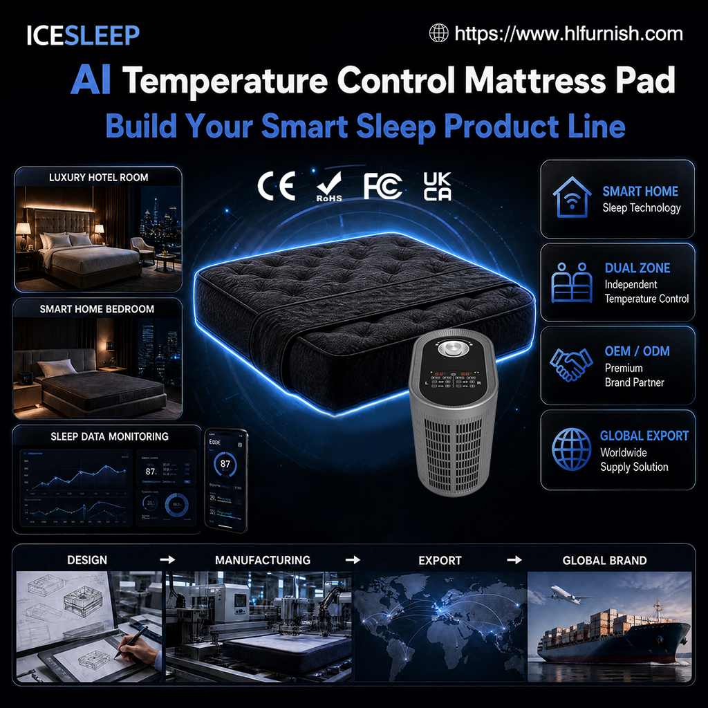 ICESLEEP IS-02 AI Smart Mattress Pad | Dual-Zone Water-Cooling & Heating Sleep System